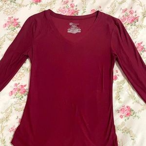 Burgundy long sleeve shirt